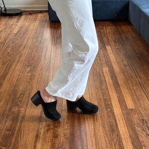 Women's Black Suede Mules